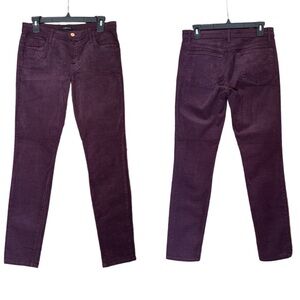 J Brand Skinny Leg Cord Pants in Blackberry